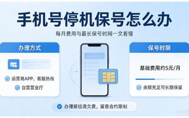 手机号停机保号怎么办理?费用、最长保号时间一文看懂 手机号停机保号怎么办理?费用、最长保号时间一文看懂